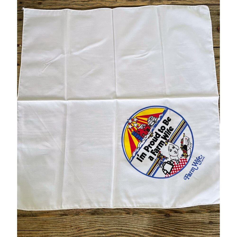 Vintage 1970s I'm Proud to be a Farmers Wife Head Square Scarf